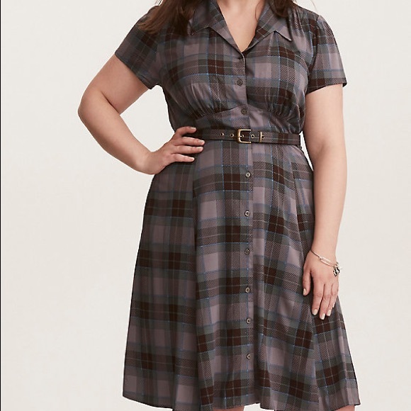 torrid Dresses & Skirts - Torrid OUTLANDER MACKENZIE TARTAN SHIRT DRESS